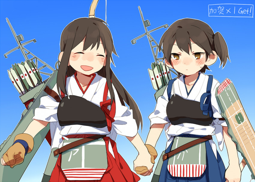 kaga and akagi (kantai collection) drawn by d.y.x.