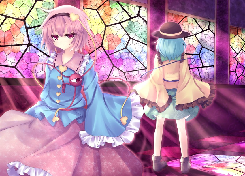komeiji koishi and komeiji satori (touhou) drawn by uyamuya