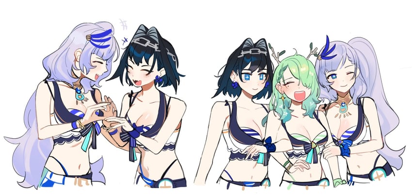 ouro kronii, ceres fauna, and pavolia reine (hololive and 2 more) drawn by eus_ing