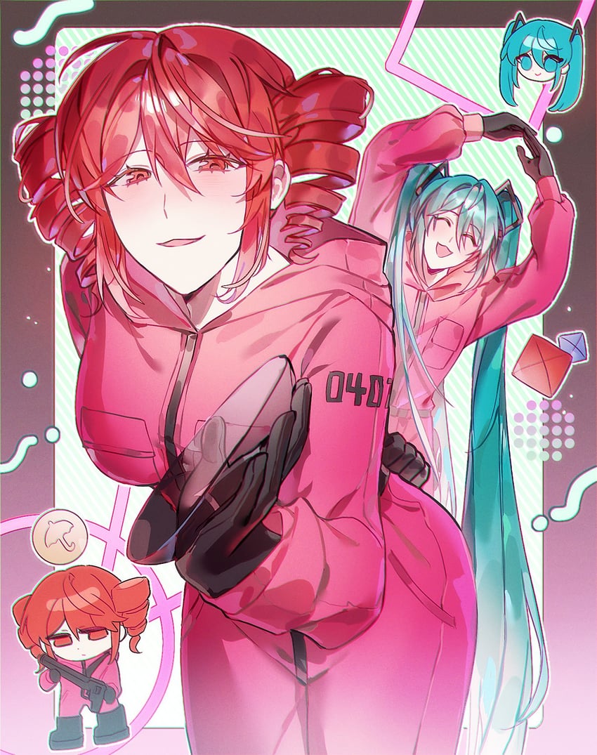 hatsune miku, kasane teto, and soldier (vocaloid and 2 more) drawn by nahuhnaur