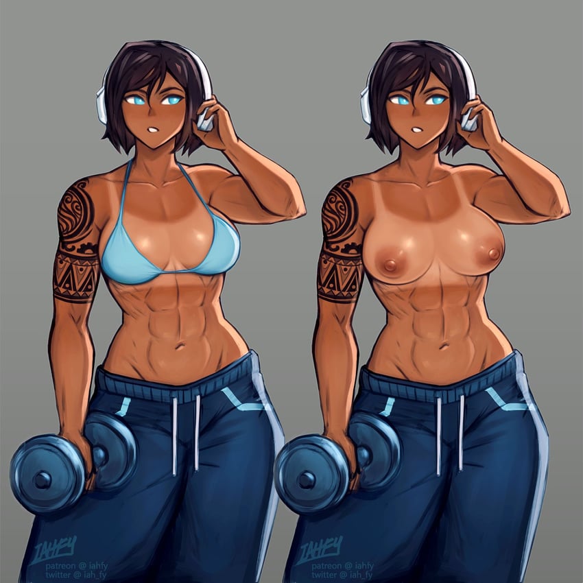 korra (avatar legends and 1 more) drawn by iahfy
