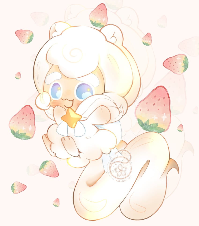 cream ferret cookie (cookie run and 1 more) drawn by hiikairu