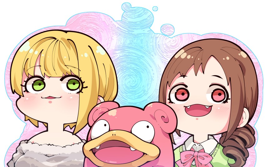 miyamoto frederica, slowpoke, and ohara michiru (pokemon and 2 more) drawn by takato_kurosuke