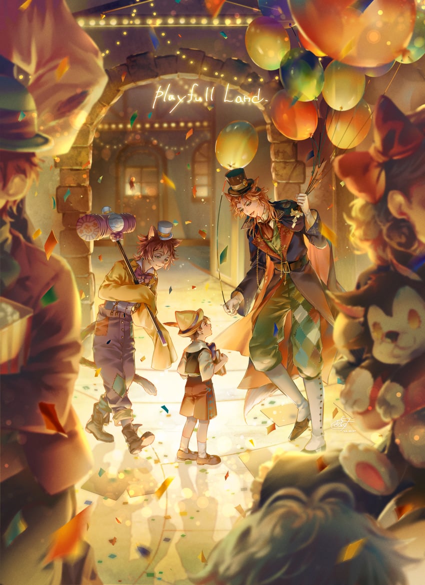 fellow honest, gidel, and pinocchio (twisted wonderland and 1 more) drawn by doro_(sabarudoro)