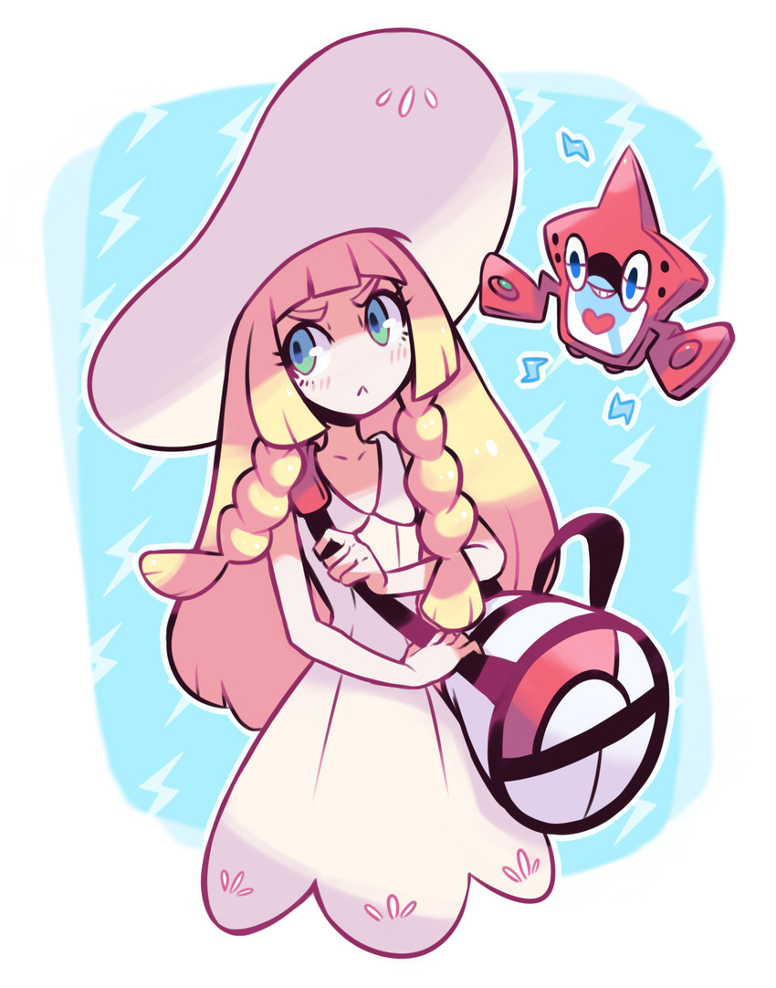 lillie, rotom, and rotom dex (pokemon and 1 more) drawn by limb92