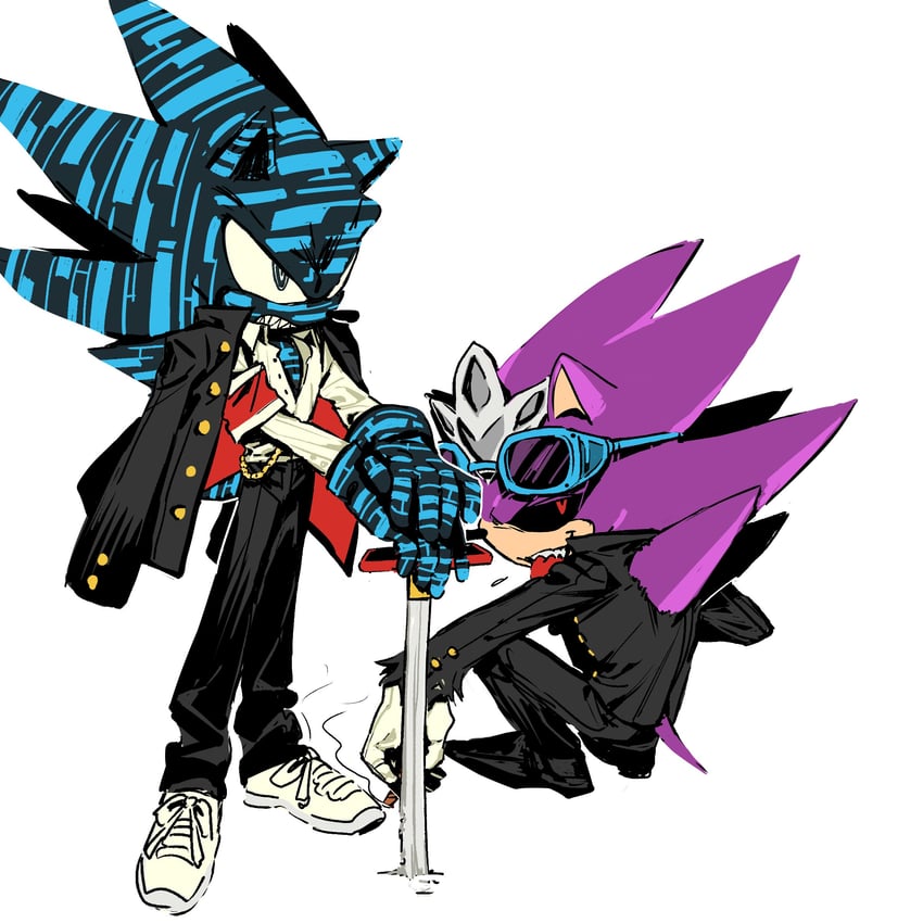 sonic the hedgehog, super sonic, scourge the hedgehog, super sonic cyber, and super scourge (sonic and 2 more) drawn by diamondx1704