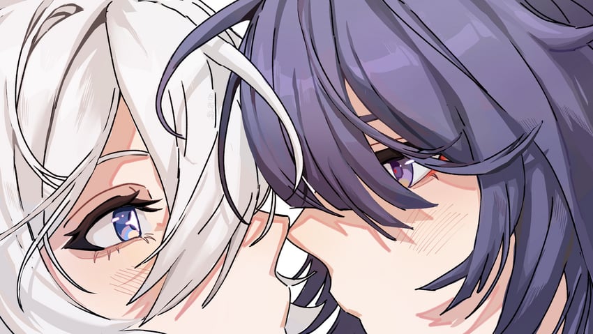 kiana kaslana and raiden mei (honkai and 1 more) drawn by alue_hai