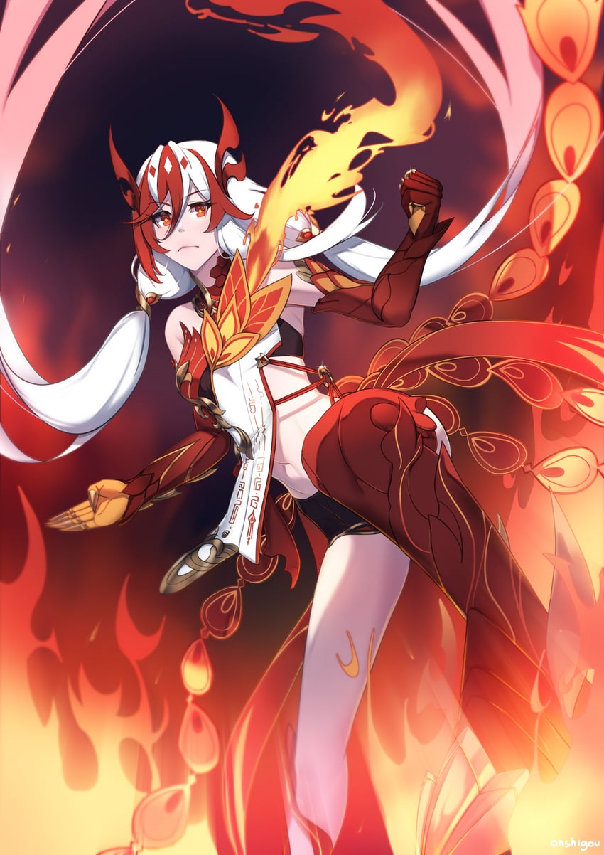 fu hua (honkai and 1 more) drawn by onshigou
