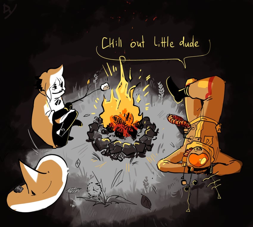 hatchling and siffrin (outer wilds and 1 more) drawn by dragonymango