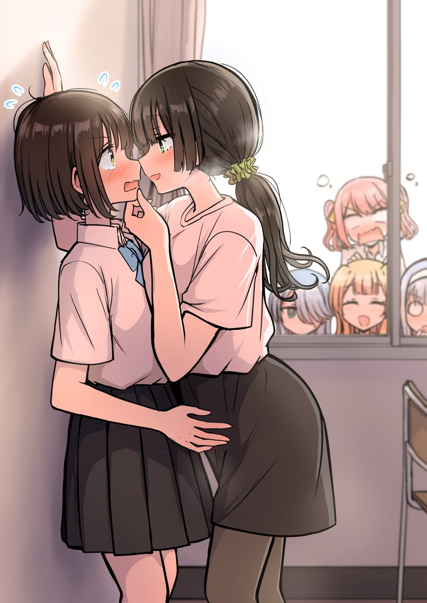 lyriel, azuma kanon, himeno yukina, sariel, hanazono karen, and 1 more (ironna onnanoko to kiss wo shiteitara yuri kiss ni mezamete shimaimashita) drawn by betock
