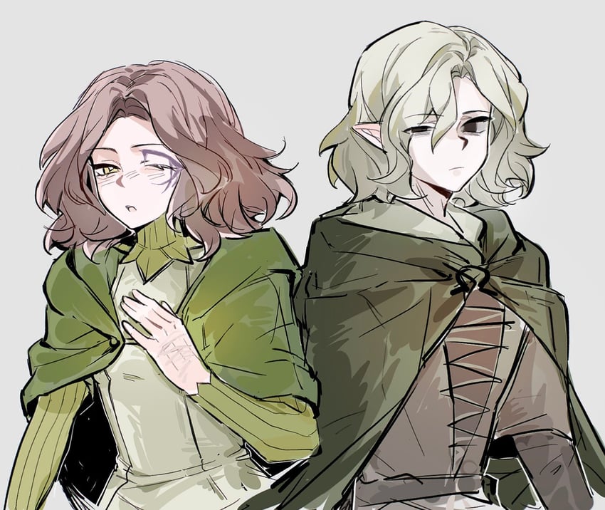 mithrun and melina (dungeon meshi and 1 more) drawn by naideernail