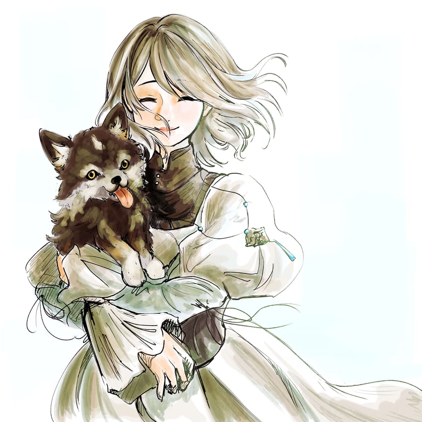 jill warrick and torgal (final fantasy and 1 more) drawn by anditiucs