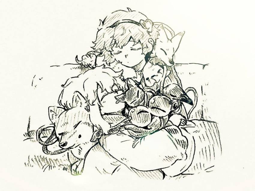 komeiji koishi, komeiji satori, kaenbyou rin, and reiuji utsuho (touhou) drawn by menotama