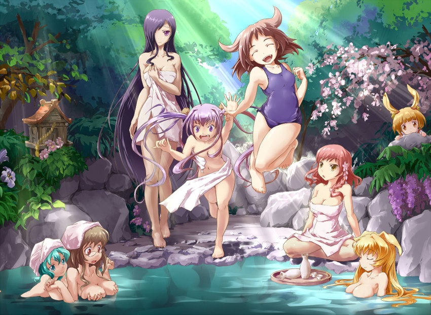 mikage, sachiko, touka, chizumi, seori, and 3 more (toppara) drawn by moupii_(hitsuji_no_ki)