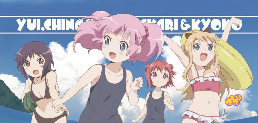 toshinou kyouko, akaza akari, funami yui, and yoshikawa chinatsu (yuruyuri)