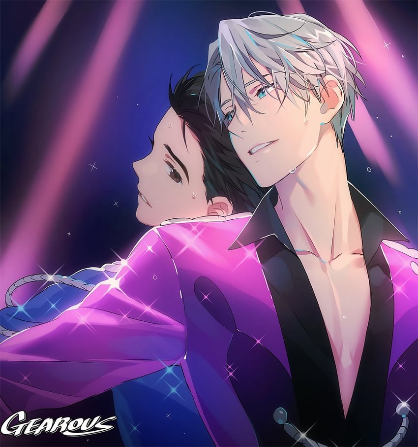 katsuki yuuri and viktor nikiforov (yuri!!! on ice) drawn by gearous