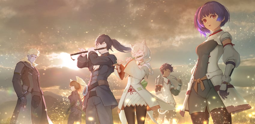 mio, eunie, sena, noah, taion, and 1 more (xenoblade chronicles and 1 more) drawn by tenshin_kagehisa