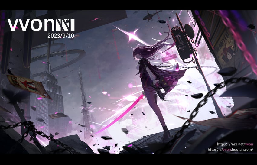 kafka (honkai and 1 more) drawn by v-von