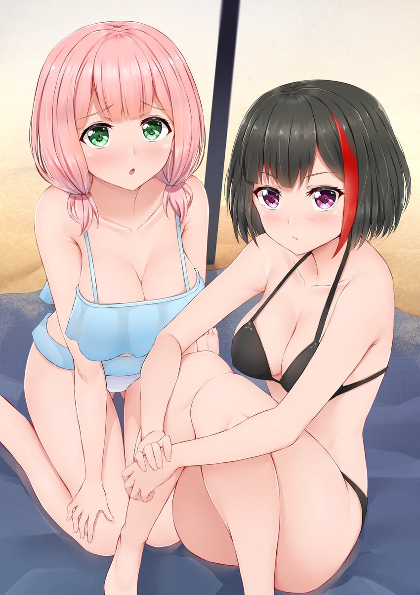 mitake ran and uehara himari (bang dream!) drawn by naitou_kirara