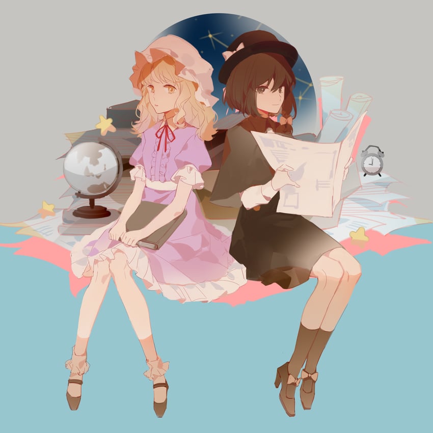 usami renko and maribel hearn (touhou) drawn by argon_(caocaocaocaocao)