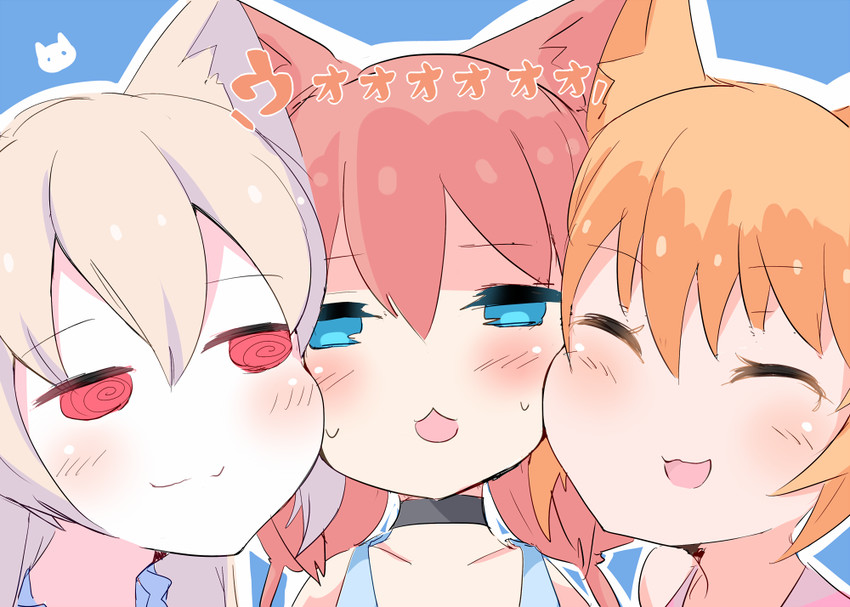 nekomiya hinata, mikoko, and nora cat (hinata channel and 2 more) drawn by kawa_mura