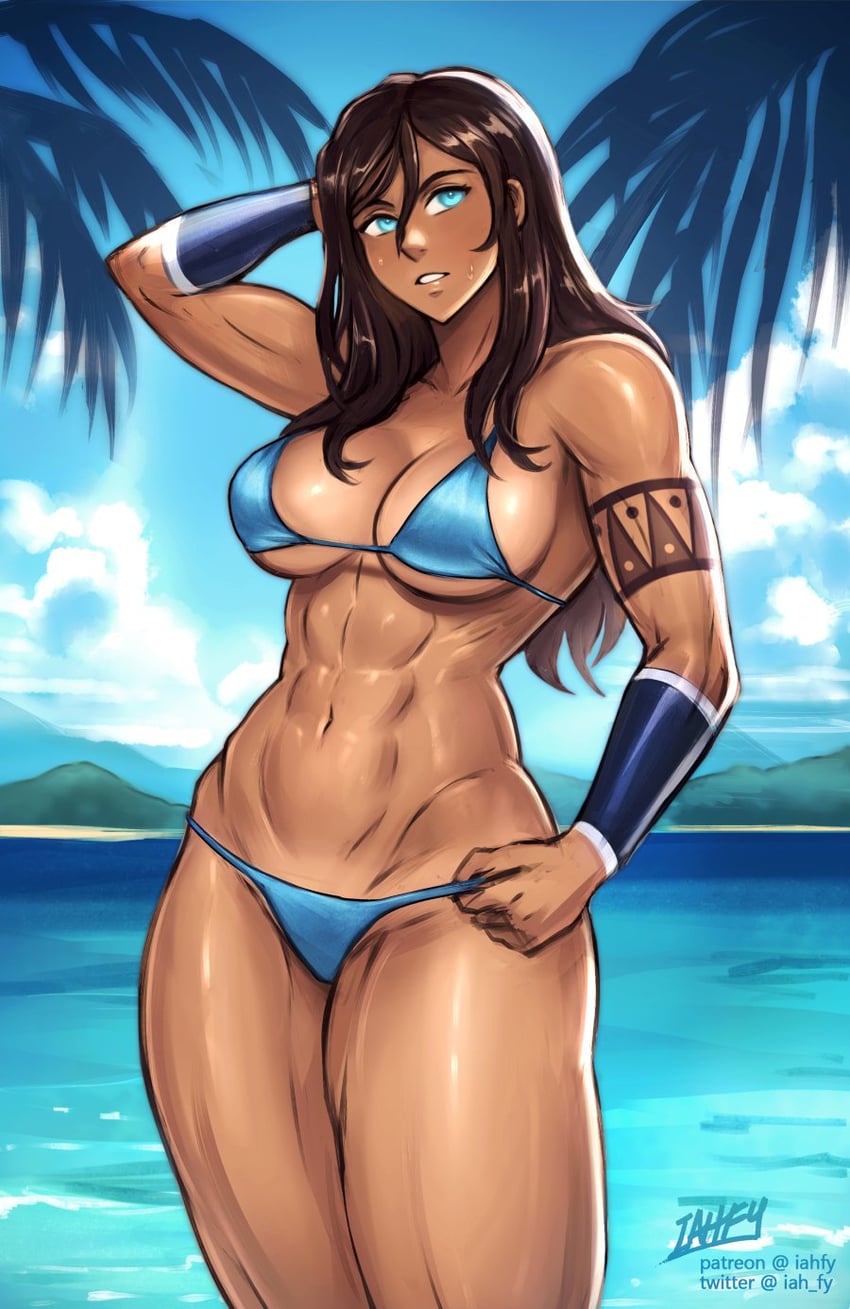 korra (avatar legends and 1 more) drawn by iahfy