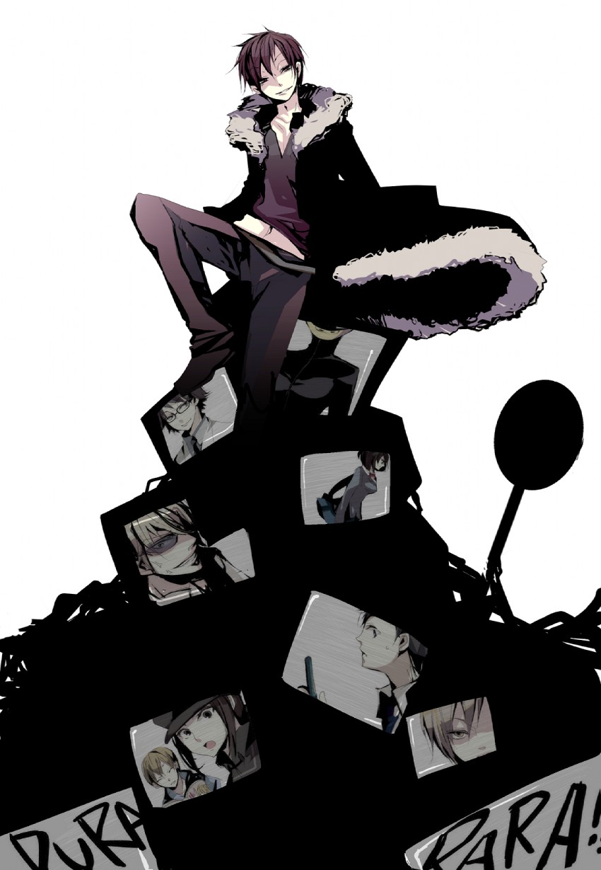 orihara izaya, sonohara anri, heiwajima shizuo, celty sturluson, ryuugamine mikado, and 4 more (persona and 2 more) drawn by sadahara_inako