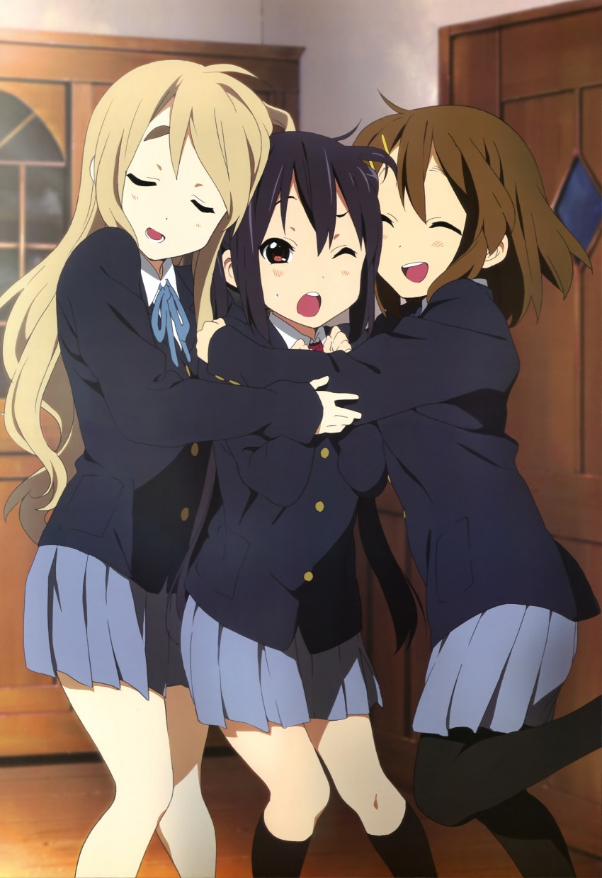 nakano azusa, hirasawa yui, and kotobuki tsumugi (k-on! and 1 more) drawn by horiguchi_yukiko