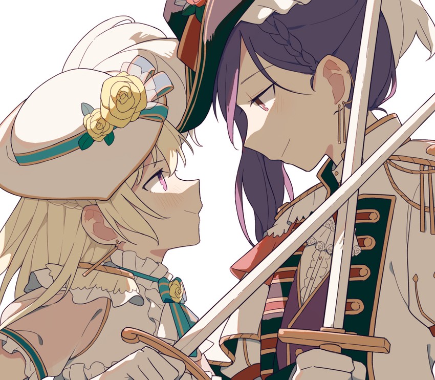 shirasagi chisato and seta kaoru (bang dream!) drawn by coldcat.
