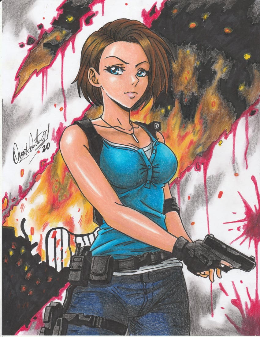 jill valentine (resident evil and 2 more) drawn by ravernclouk