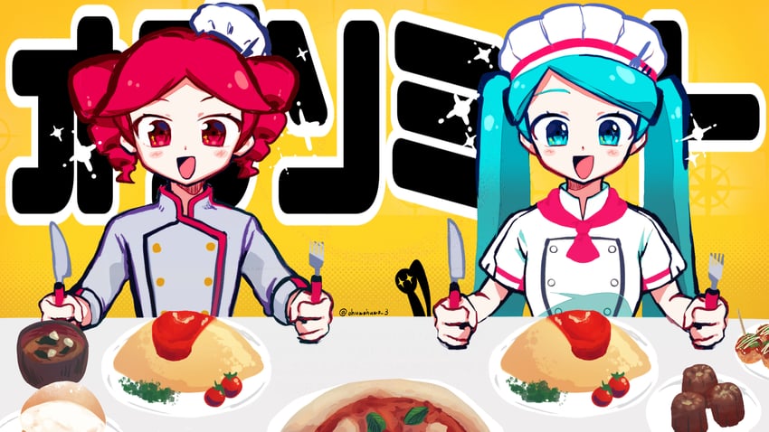 hatsune miku, kasane teto, and akita neru (vocaloid and 3 more) drawn by 3_ohuwahuwa