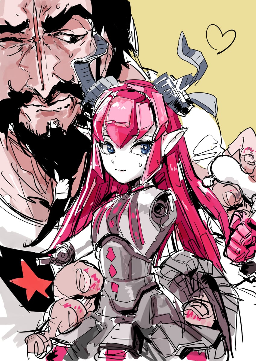 elizabeth bathory, edward teach, and mecha eli-chan (fate and 1 more) drawn by osakana_(denpa_yun'yun)