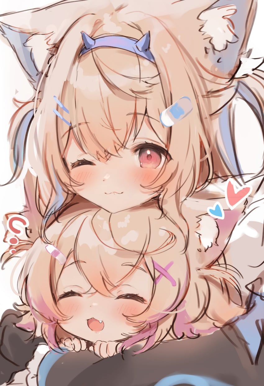fuwawa abyssgard and mococo abyssgard (hololive and 1 more) drawn by maru_ccy