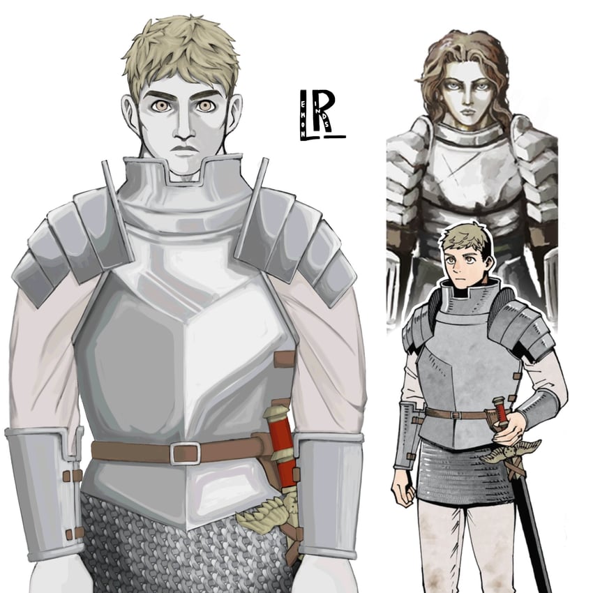 laios touden and le'garde (dungeon meshi and 2 more) drawn by lemon_rinds