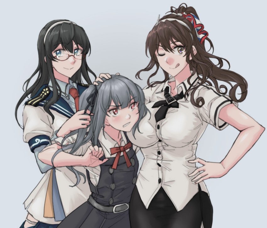 ooyodo, kasumi, ashigara, kasumi kai ni, and ashigara kai ni (kantai collection) drawn by sozan