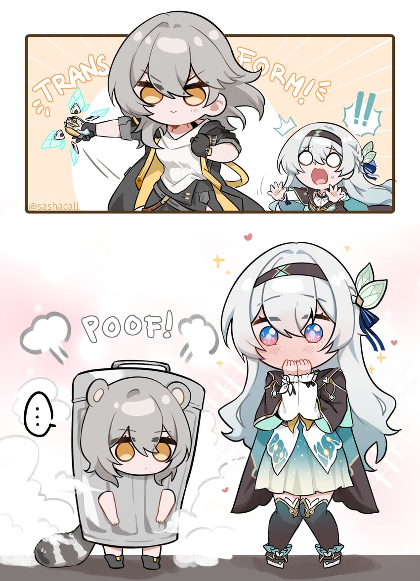 trailblazer, firefly, and stelle (honkai and 1 more) drawn by sashacall