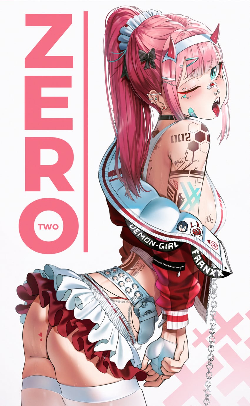 zero two (darling in the franxx) drawn by waligner