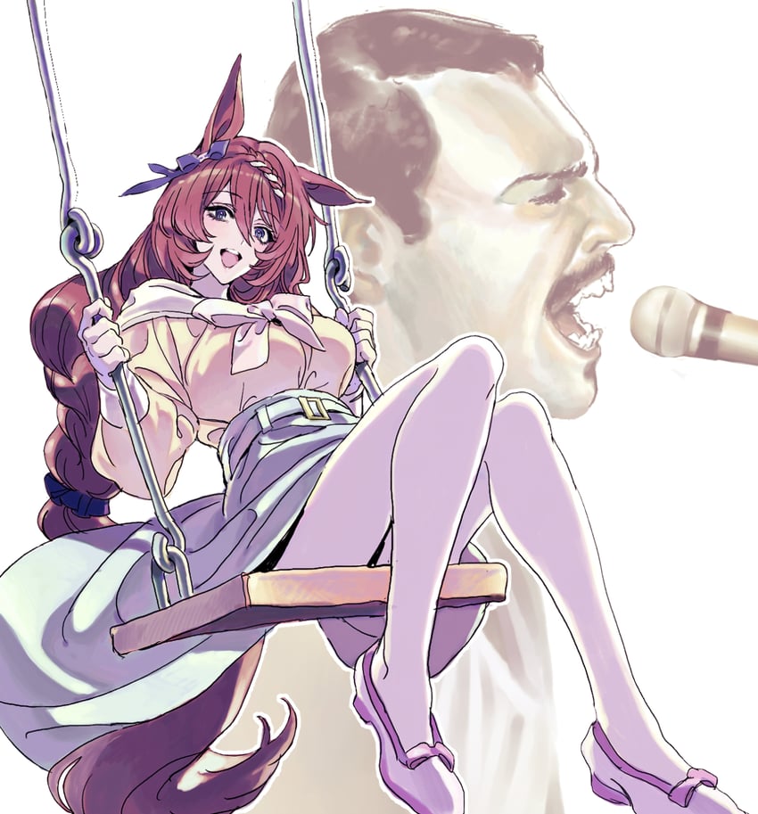 super creek and freddie mercury (umamusume and 1 more) drawn by nobita_(makoto7060355)
