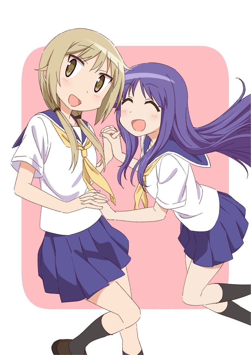 ichii yui and hinata yukari (yuyushiki) drawn by halsia_san