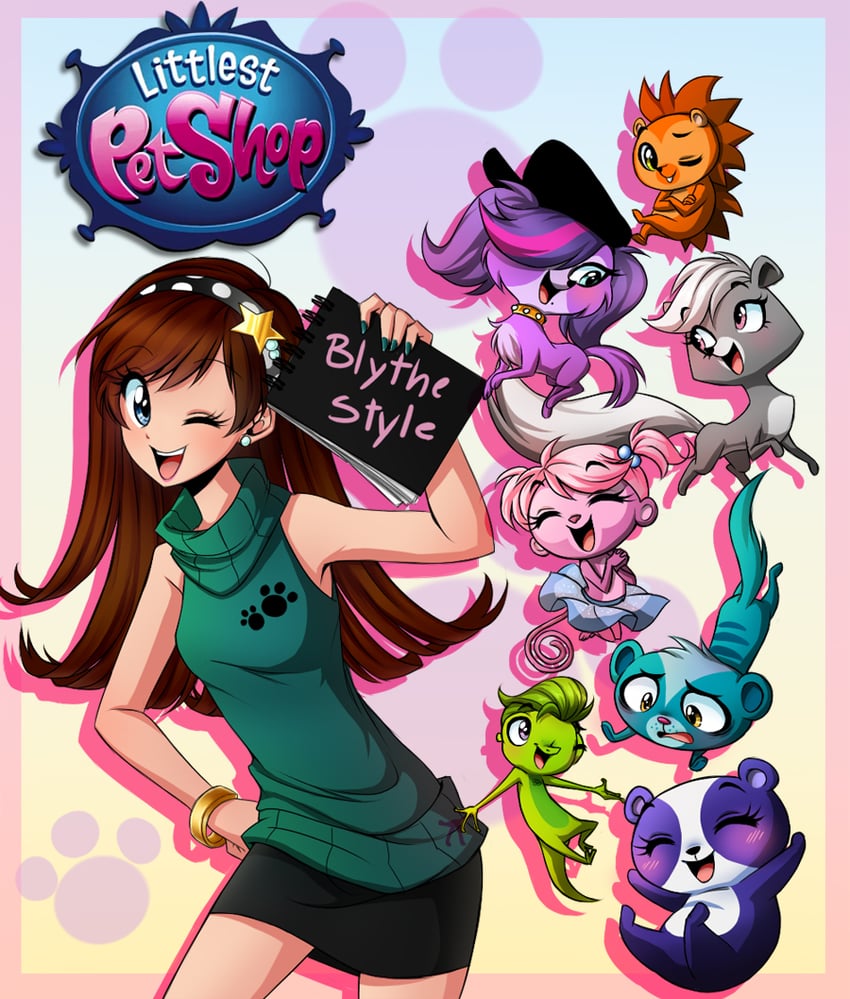 zoe trent, penny ling, minka mark, blythe baxter, pepper clark, and 3 more (littlest pet shop) drawn by tatibell