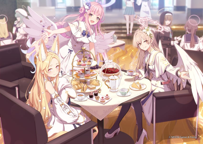 mika, seia, nagisa, and sisterhood member (blue archive) drawn by azumi_akitake