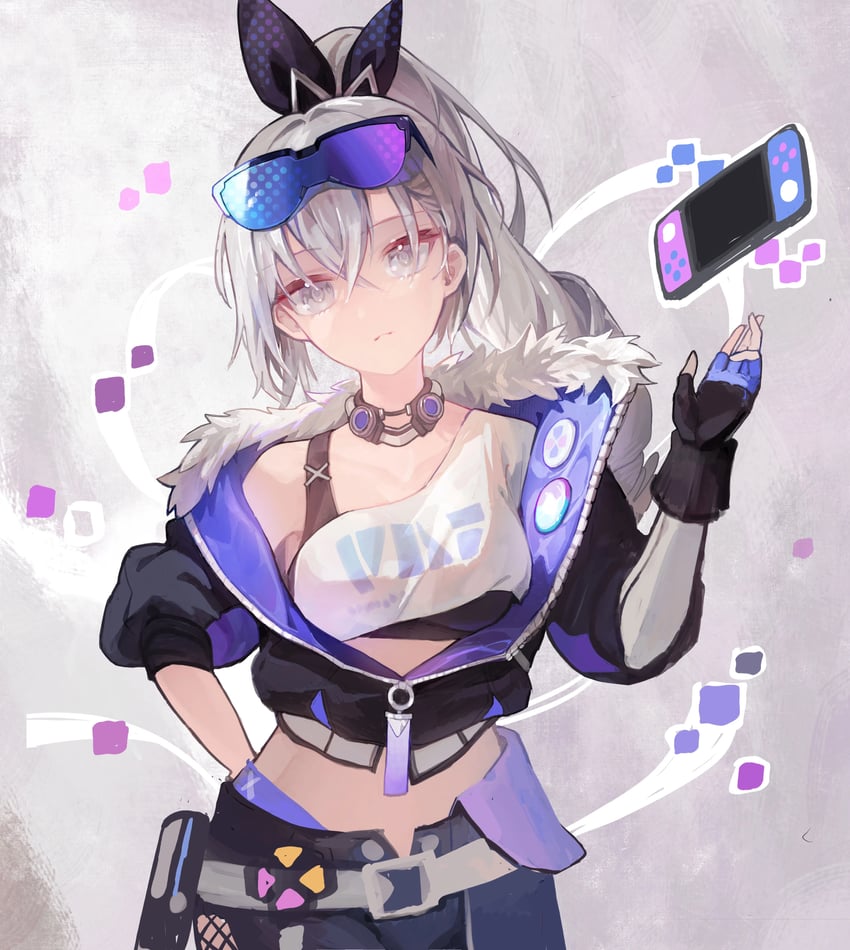 silver wolf (honkai and 1 more) drawn by happyongdal