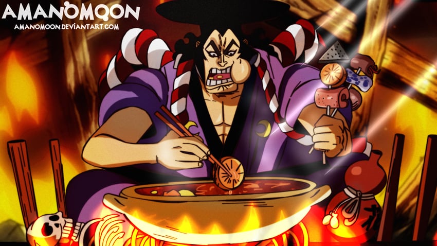 kouzuki oden (one piece) drawn by amanomoon