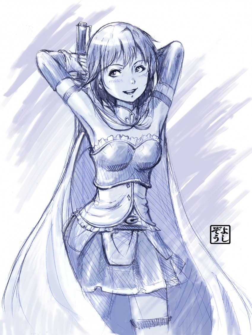 miki sayaka (mahou shoujo madoka magica) drawn by yoshikawa_kazunori