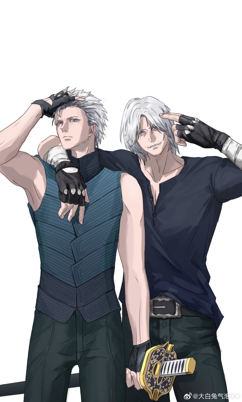 dante and vergil (devil may cry and 1 more) drawn by dabaitu_qipao_go