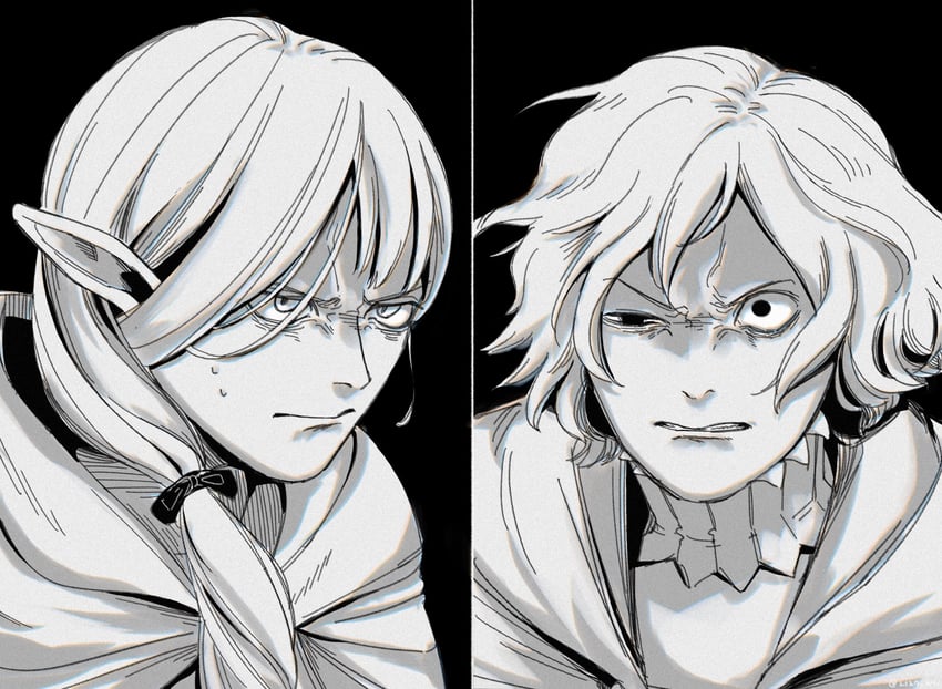 marcille donato and mithrun (dungeon meshi) drawn by 2127_kai