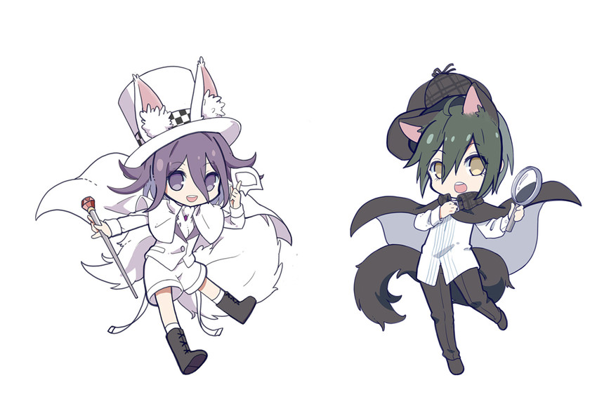 oma kokichi and saihara shuichi (danganronpa and 1 more) drawn by shiro_q~