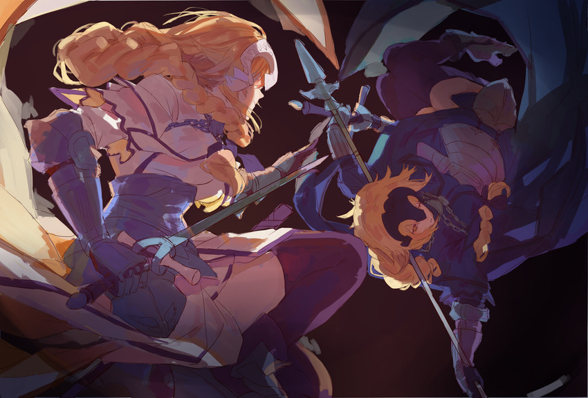 jeanne d'arc and jeanne d'arc alter (fate and 1 more) drawn by red_cucumber