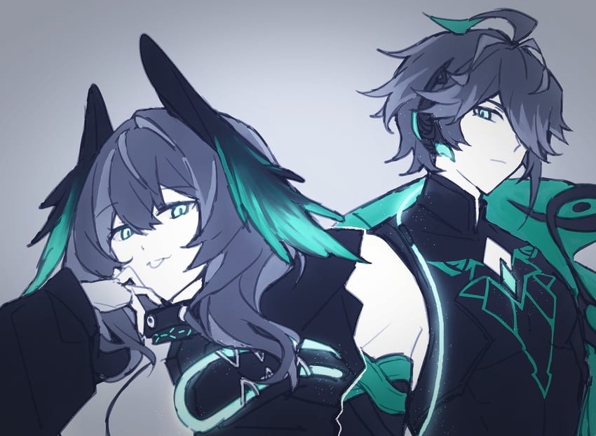 alhaitham and ho'olheyak (genshin impact and 1 more) drawn by qiancengmian_shatanwang