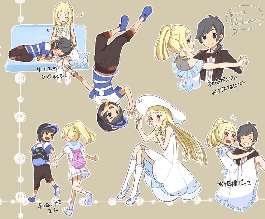 lillie and elio (pokemon and 1 more) drawn by miu_(miuuu_721)